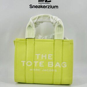 Marc Jacobs Shadow Lime Leather Tote Bag Size Small New